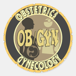 OB/GYN BADGE VROUW DOCTOR LOGO RONDE STICKER