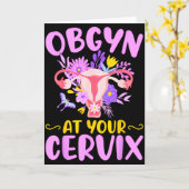 Ob-gyn Bij Uw Baarmoederhals Grappige Gyno Artsen  Kaart (Gele Bloem)