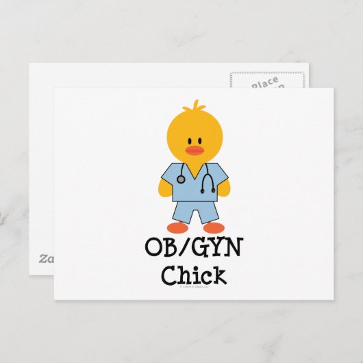 OB/GYN Chick-Briefkaart Briefkaart (Voorkant / Achterkant)