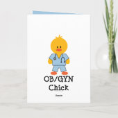 OB/GYN Chick-Wenskaart Kaart (Achterkant)