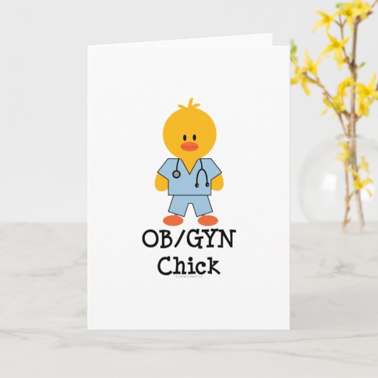 OB/GYN Chick-Wenskaart Kaart (Gele Bloem)