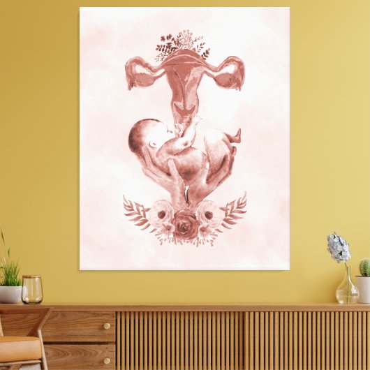 Ob/Gyn MidWITSERSE BRODBAARHEID Cervix Ovaria Canvas Afdruk (Insitu (Woonkamer))