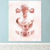 Ob/Gyn MidWITSERSE BRODBAARHEID Cervix Ovaria Canvas Afdruk (Insitu (Houten vloer))