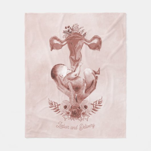 Ob/Gyn MidWITSERSE BRODBAARHEID Cervix Ovaria Fleece Deken (Voorkant)