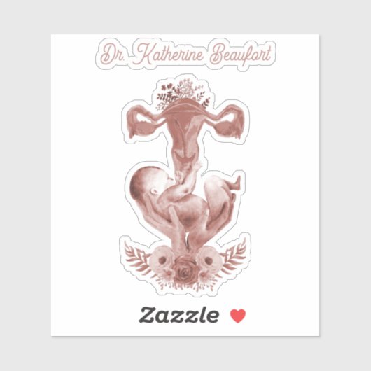 Ob/Gyn MidWITSERSE BRODBAARHEID Cervix Ovaria Sticker (Vel)