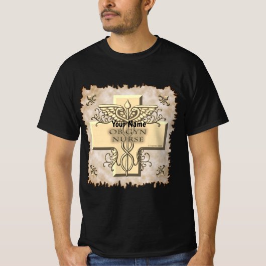 Ob Gyn Nurse cross Caduceus T-shirt (Voorkant)