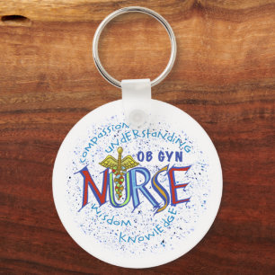 Ob Gyn Nurse Motto aangepaste naam Sleutelhanger