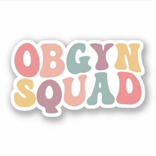 Ob-Gyn Squad Verloskundige Gynaecoloog OBGYN Verpl Sticker (Voorkant)