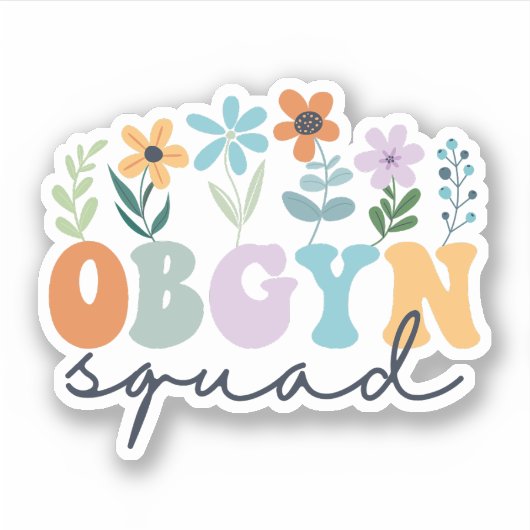 Ob-Gyn Squad Verloskundige Gynaecoloog OBGYN Verpl Sticker (Voorkant)