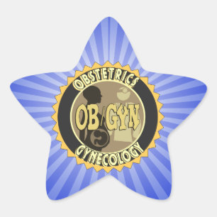 OB/GYN VROUW DOCTOR LOGO STER STICKER