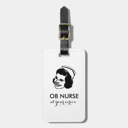 OB NURSE - op je baarmoederhals! Bagagelabel (Voorkant verticaal)