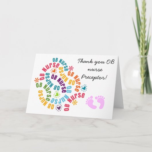 OB Nurse Preceptor Thank You Kaart (Voorkant)