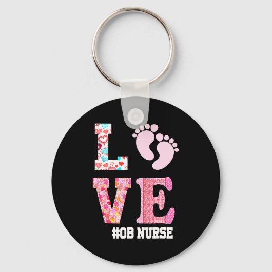 Ob Nurse Valentines Day Delivery Labor Nursing 1  Sleutelhanger (Voorkant)