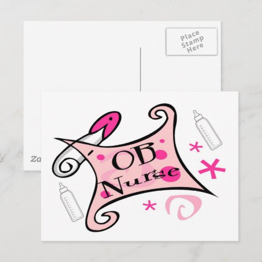 OB verpleegkundige (verloskunde) Verpleegkunde Briefkaart (Voorkant / Achterkant)
