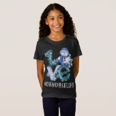 OB Verpleegster Liefde Sneeuwman Xmas Grappig Wint T-shirt (Voorkant volledig)