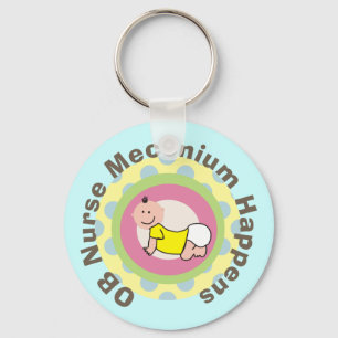 OB Zurse Gifts "Meconium Happens" Sleutelhanger