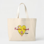 OB Zuster "Meconium Happens" Hilarious Grote Tote Bag (Voorkant)