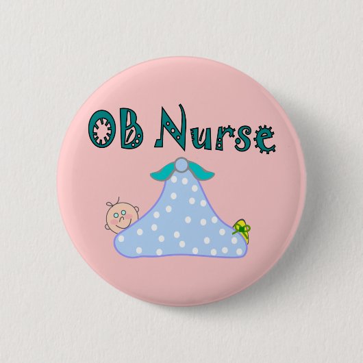 OB Zuurcadeautjes, Baby in gebak-Schattig Ronde Button 5,7 Cm (Voorkant)
