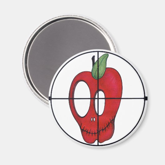 OBA magneet, rode appel schedel doel Magneet (Voorkant / Achterkant)