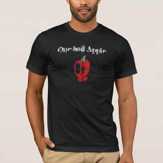 OBA wit gestikt zwart shirt met rode appelschedel (Voorkant)