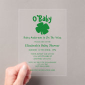 O'Baby St Patrick's Day Baby Shower Acryl Uitnodigingen (Insitu (Draagbaar))