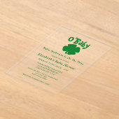 O'Baby St Patrick's Day Baby Shower Acryl Uitnodigingen (Laagn)