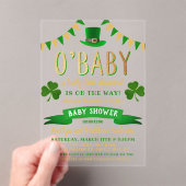 O'Baby St. Patrick's Day Baby shower Acryl Uitnodigingen (Insitu (Draagbaar))
