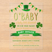 O'Baby St. Patrick's Day Baby shower Acryl Uitnodigingen (Voorkant)