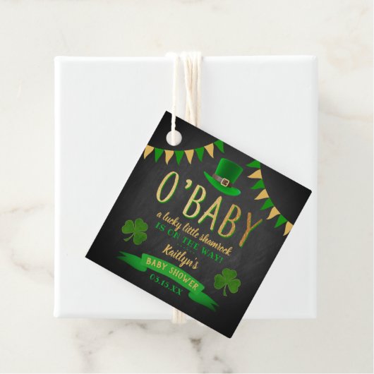 O'Baby St. Patrick's Day Baby shower Bedankjes Labels (In situ)
