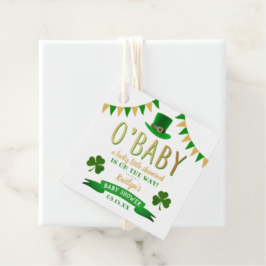 O'Baby St. Patrick's Day Baby shower Bedankjes Labels (In situ)