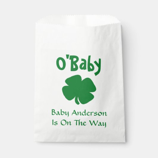 O'Baby St Patrick's Day Baby shower Bedankzakje (Voorkant)