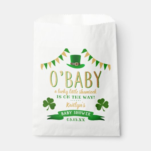 O'Baby St. Patrick's Day Baby shower Bedankzakje (Voorkant)