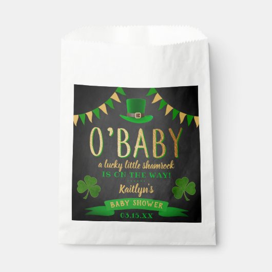 O'Baby St. Patrick's Day Baby shower Bedankzakje (Voorkant)