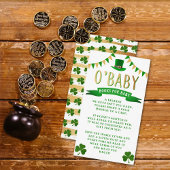 O'Baby St. Patrick's Day Baby shower Book Request Informatiekaartje