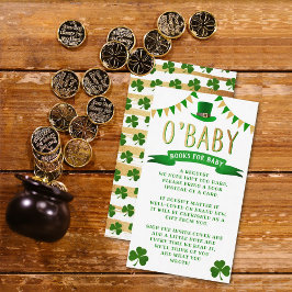 O'Baby St. Patrick's Day Baby shower Book Request Informatiekaartje