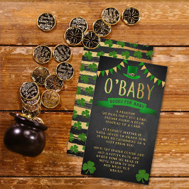 O'Baby St. Patrick's Day Baby shower Book Request Informatiekaartje