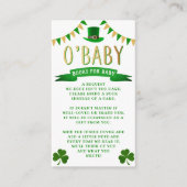 O'Baby St. Patrick's Day Baby shower Book Request Informatiekaartje (Voorkant)