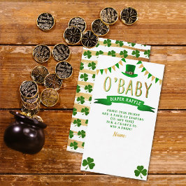 O'Baby St. Patrick's Day Baby shower Diaper Raffle Informatiekaartje