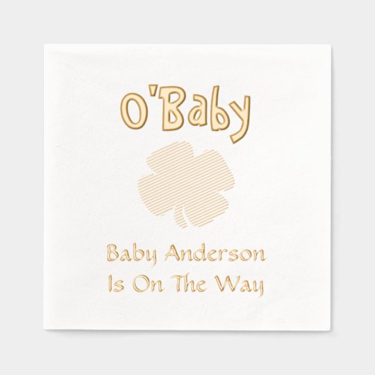 O'Baby St Patrick's Day Baby shower Folie Servetten (Voorkant)