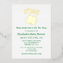 O'Baby St Patrick's Day Baby shower Folie Uitnodiging