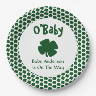 O'Baby St Patrick's Day Baby shower Paper Borden Papieren Bordje