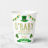 O'Baby St. Patrick's Day Baby shower Papieren Bekers (Achterkant)
