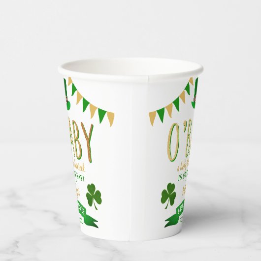 O'Baby St. Patrick's Day Baby shower Papieren Bekers (Rechts)