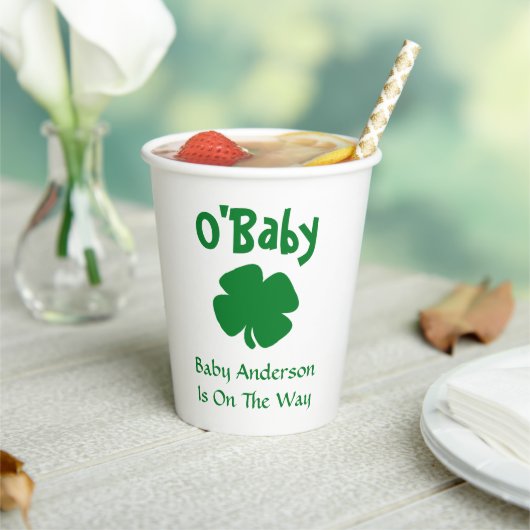 O'Baby St Patrick's Day Baby shower Papieren Bekers (Insitu)
