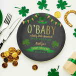 O'Baby St. Patrick's Day Baby shower Papieren Bordje<br><div class="desc">Viel in stijl met deze leuke en moderne papieren borden van het baby shower. Het ontwerp is gemakkelijk te personaliseren met je eigen formulering en je familie en vrienden zullen enthousiast zijn als ze deze geweldige papieren borden zien. Overeenkomende objecten zijn te vinden in het collectie.</div>