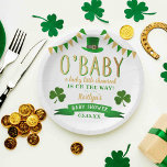 O'Baby St. Patrick's Day Baby shower Papieren Bordje<br><div class="desc">Viel in stijl met deze leuke en moderne papieren borden van het baby shower. Het ontwerp is gemakkelijk te personaliseren met je eigen formulering en je familie en vrienden zullen enthousiast zijn als ze deze geweldige papieren borden zien. Overeenkomende objecten zijn te vinden in het collectie.</div>