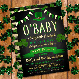 O'Baby St. Patrick's Day Baby shower Real Folie Uitnodiging