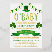 O'Baby St. Patrick's Day Baby shower Real Folie Uitnodiging (Voorkant)
