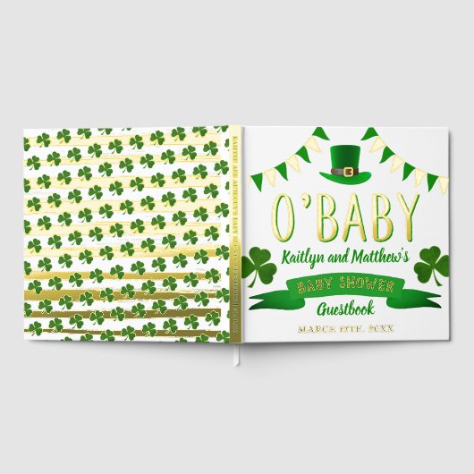 O'Baby St. Patrick's Day Baby shower Real Gastenboek (Volledig)