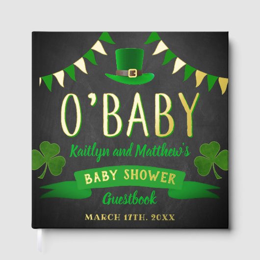 O'Baby St. Patrick's Day Baby shower Real Gastenboek (Voorkant)